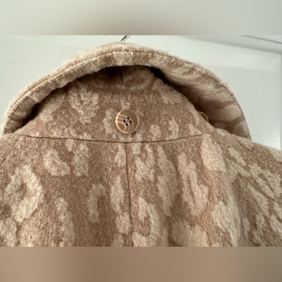 L.A.M.B. Gwen Stefani Balmacaan Camel Long Jacket Coat Sz 6 Leopard No Hood - Picture 10 of 11